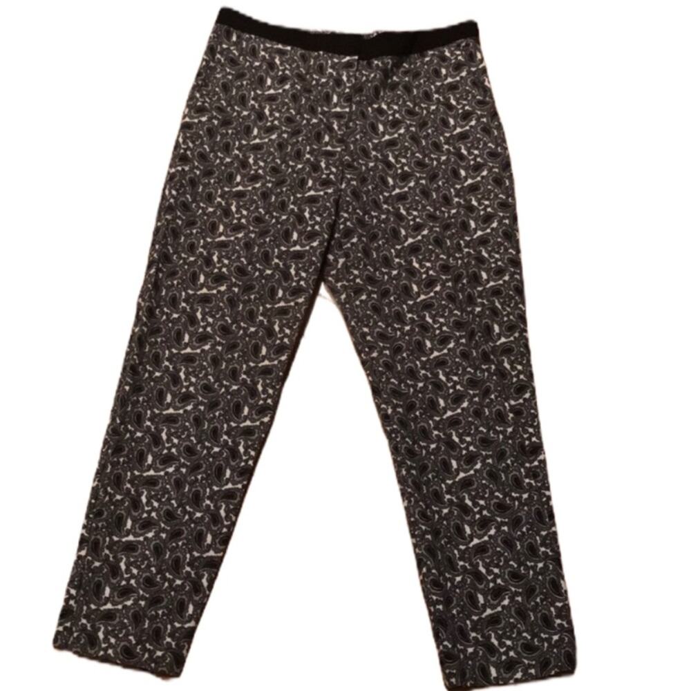 Topshop paisley crop trouser pants size 6
